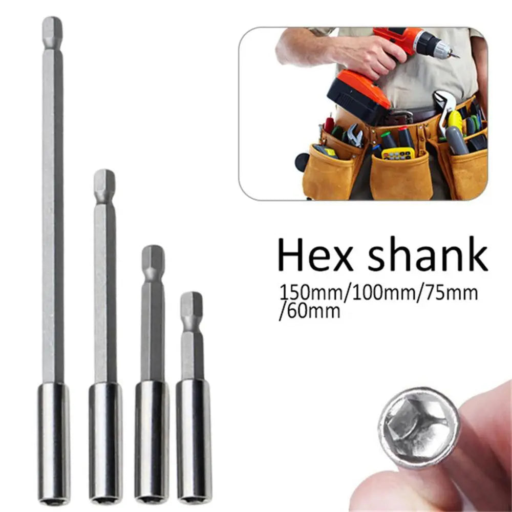 Connect 1/4" For Screw Bit Extension Screwdriver Hex Shank Drill Bit Holder Rod Socket Extender Vue