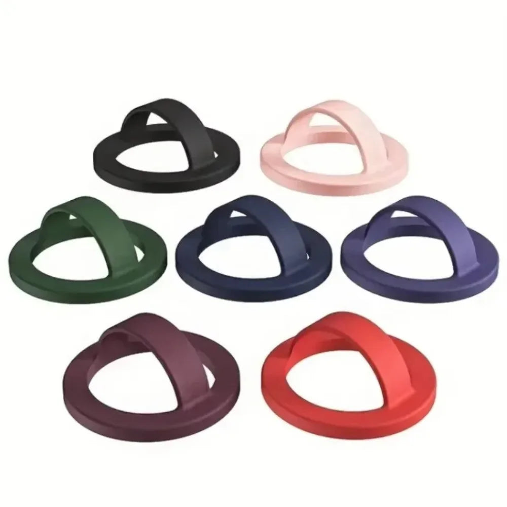 Magnetic Ring Clips - Silicone Material, 360° Rotating Magnetic Ring Holder Stand,Universal Finger Grip with Strong Attraction Vue