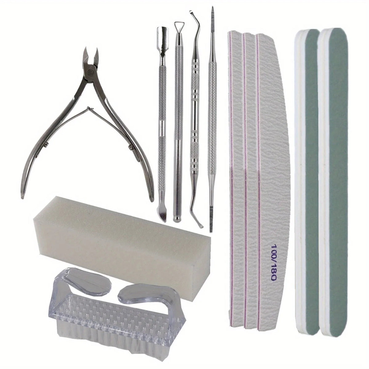 Professional Cuticle Remove Nail Art Tool Set Cuticle Nippers/Nail Buffer Block/Cuticle Pusher/ Peeler For Nai Art Vue