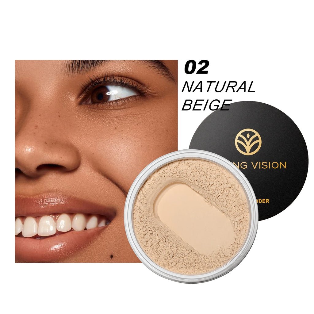 YOUNG VISION Setting Powder Loose Powder Non stick Powder, Breathable, Delicate, Matte Honey Powder with Puff Vue 8112-02