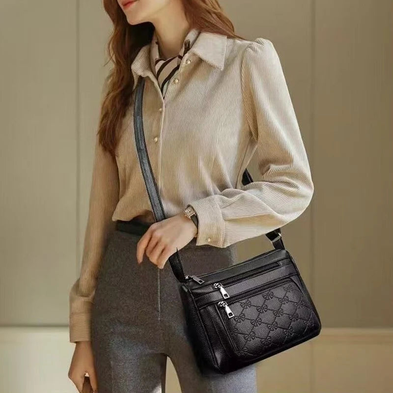 Fashion Classic Quilted Messenger Bag Secure Multi-compartment