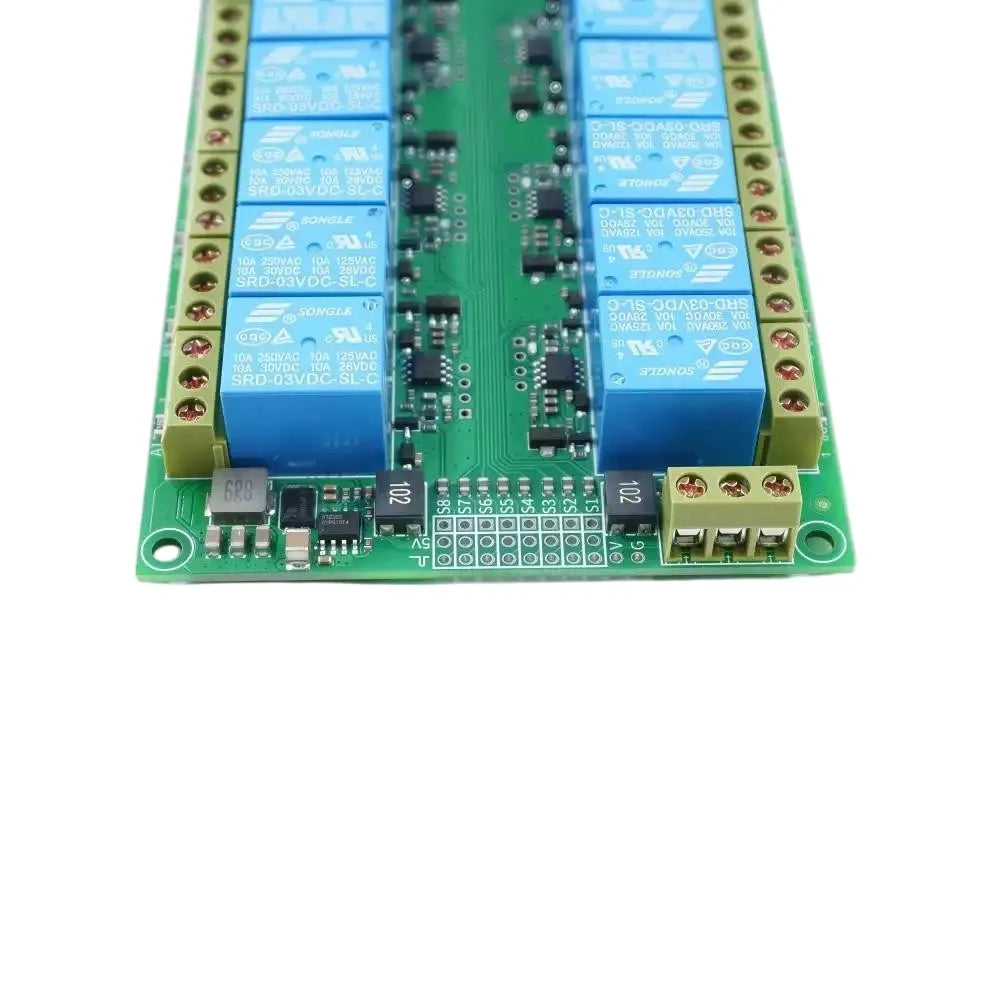 16 Way 8 Channel RC PWM Relay Module Electronic Switch DIP Adjustable 4.5V-12V Receiver Control for RC Car Boat Aircraft Model Vue