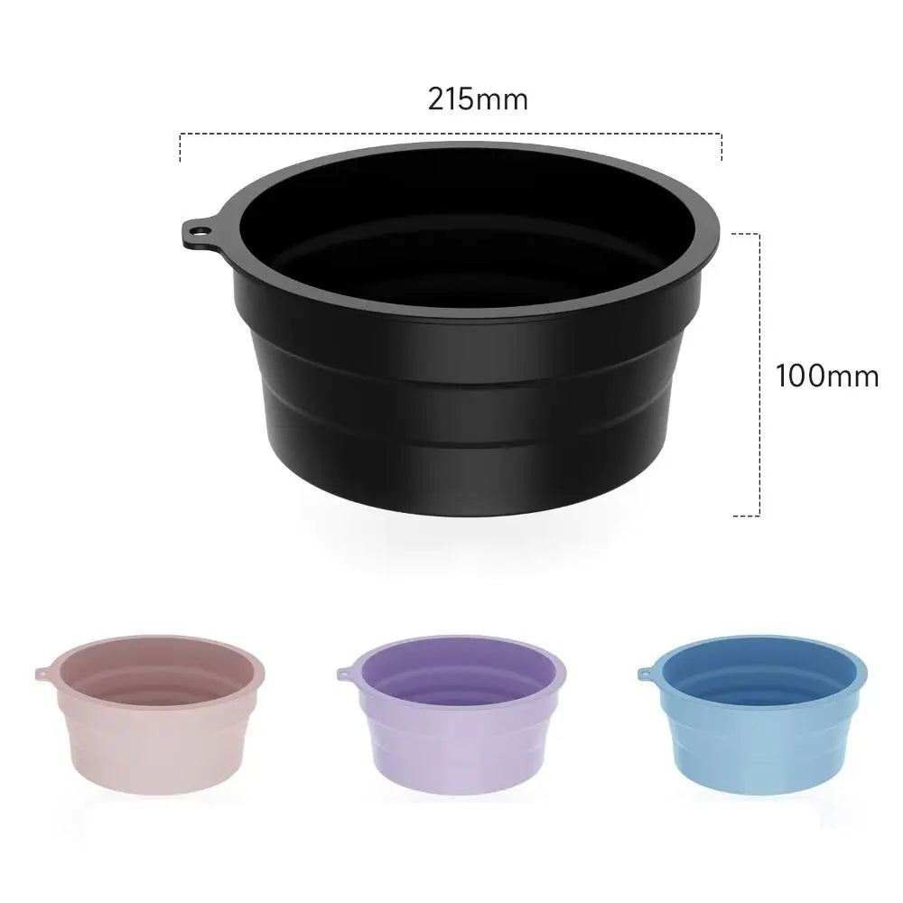 Foldable Face Ice Bath Bowl Silicone Built-in Tray Portable Basin