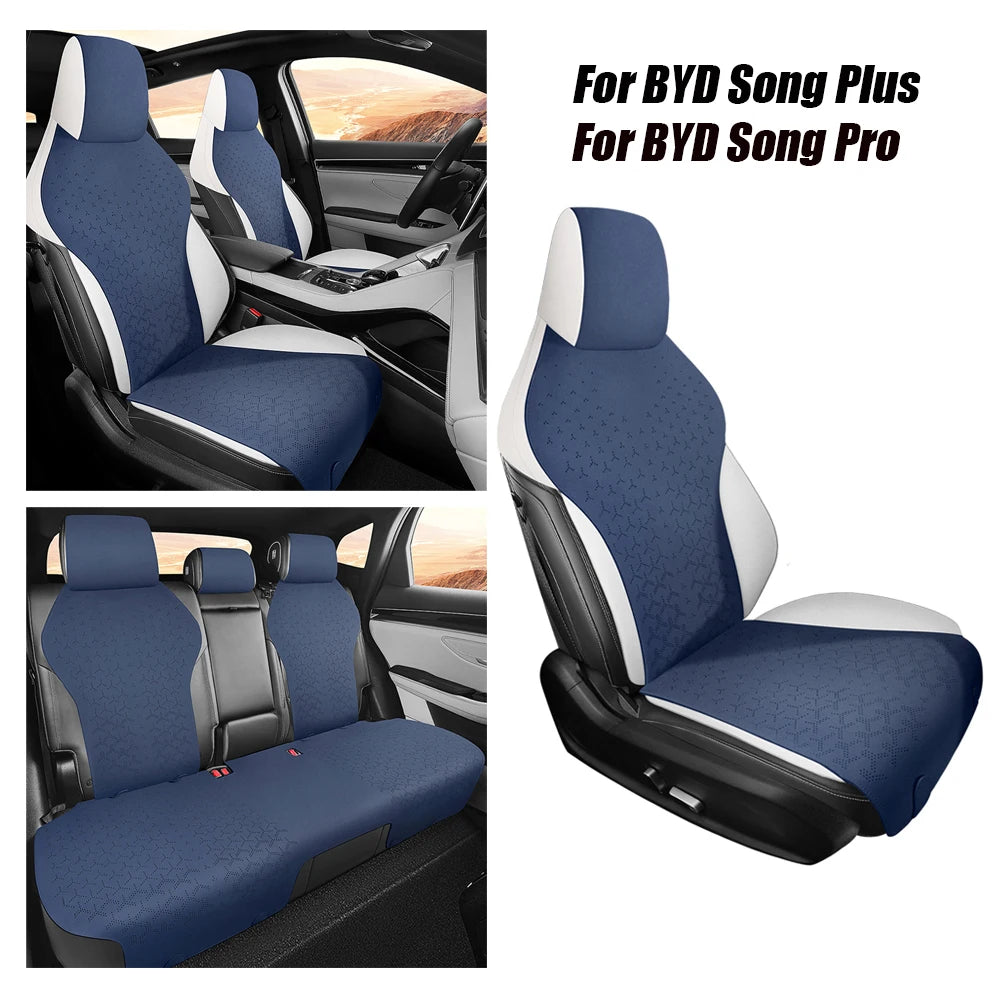 Breathable 5 Seats Car Seat Covers For BYD Song Plus ,Song Pro Suede Leather Seat Cushion Car styling Protective Accessories Vue