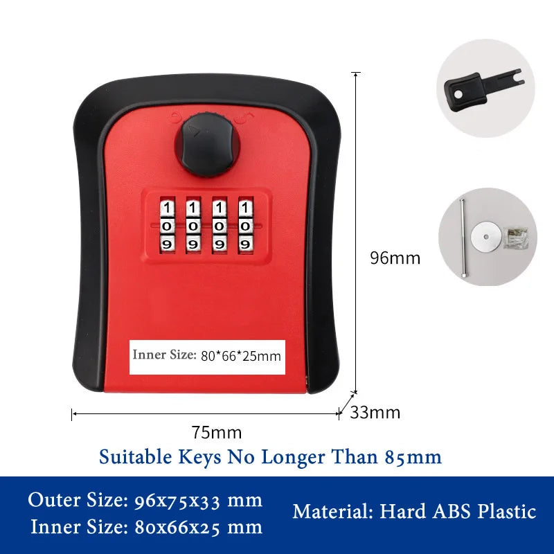 Plastic Key Safe Box Combination Lock Spare Keys Stash Box Keys Secret Hidden Storage Box Organizer For Home Office Apartment Vue