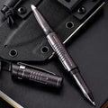 Multi-Function Aluminum Alloy Self Defense Tactical Pen Emergency Window Breaker Phone Holder Outdoor Survival EDC Tool Gift Vue Dark Gray