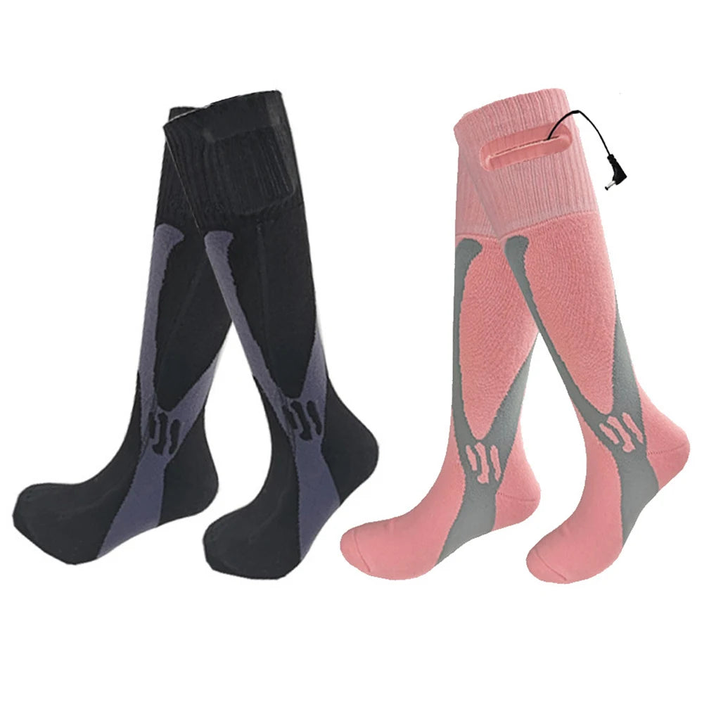 Winter Electric Heated Socks Fever Socks Rechargeable Thermal Heating Socks Foot Warmer Outdoor for Skiing Camping Sports Socks Vue