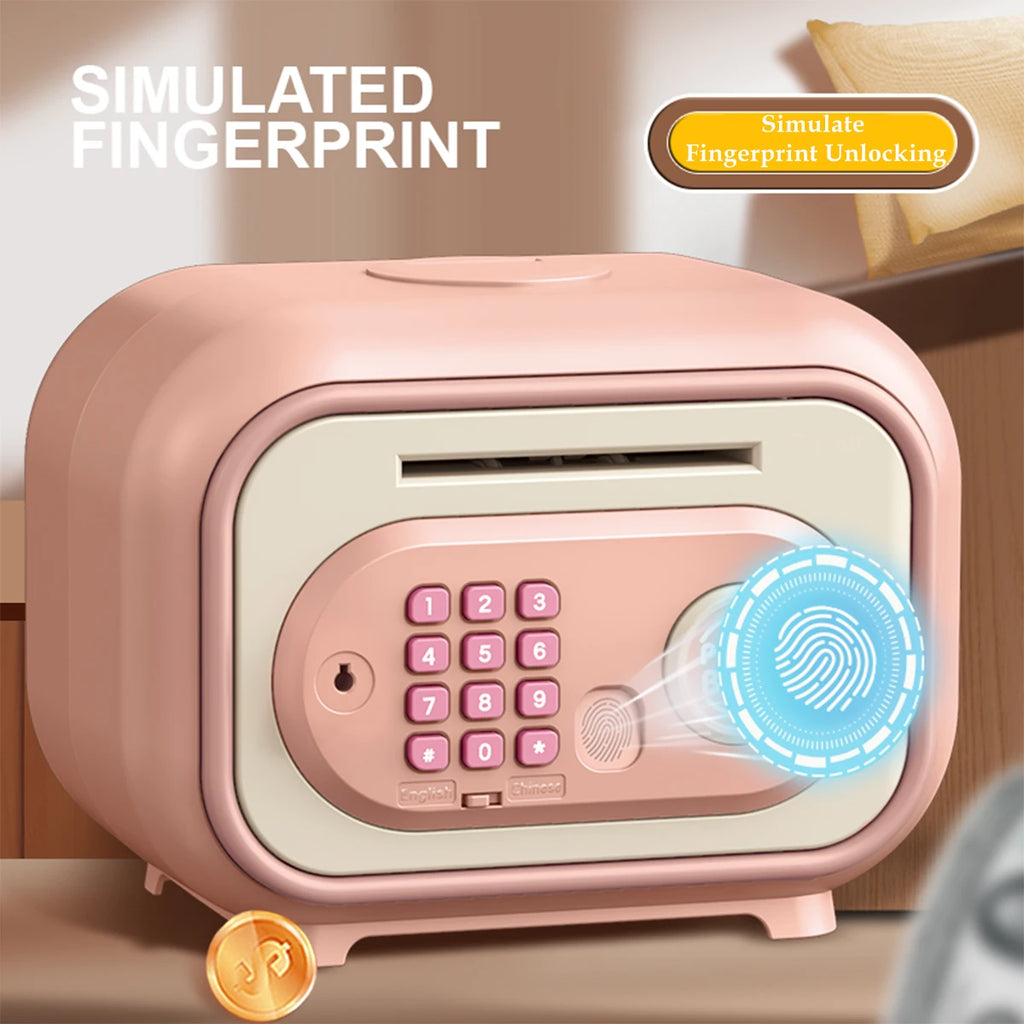 ATM Piggy Bank Toys Money Box for Kids, Large Capacity Simulate fingerprint password unlocking Gifts for boys and girls Vue
