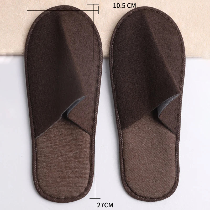 Hotel Room Essentials EVA Disposable Slippers Lightweight Soft for Guest Bed and Breakfast Vue Brown