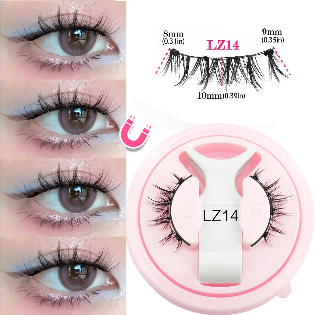 Manga Magnetic Eyelashes Reusable Cat Eye Magnetic Lashes Sensitive Eye Friendly Natural Curler Cosplay False Lashes Makeup Tool Vue LZ14