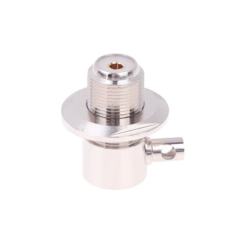 1pcs Connector UHF SO239 Female Jack Nut Bulkhead Crimp RG58 RG142 LMR195 Right Angle RF Coaxial Wire Terminals Vue