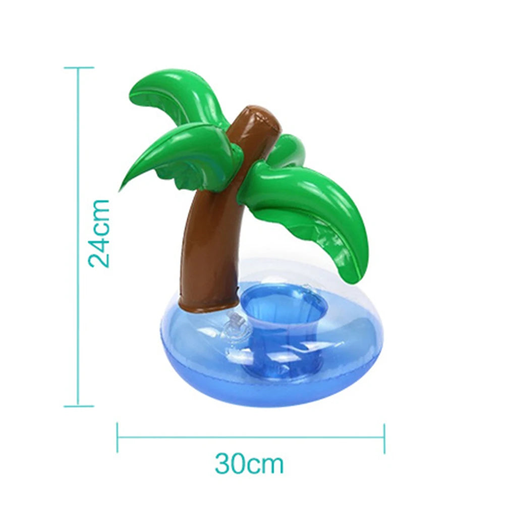 Inflatable Coconut Tree Drink Cup Stand Holder Summer Swimming Pool Floating Beach Backdrop Wedding Decoration Party Favors Vue