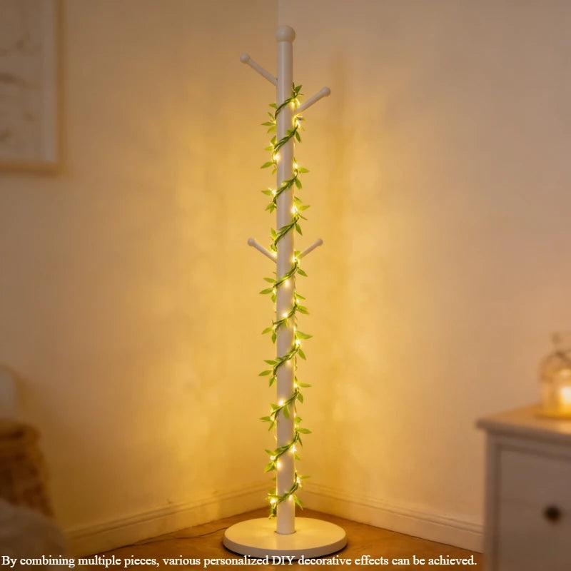 2M 20LED Willow Curtain Copper Wire String Light Imitation Leaf Battery Box Powered Constant Brightness Decorative Light String Vue