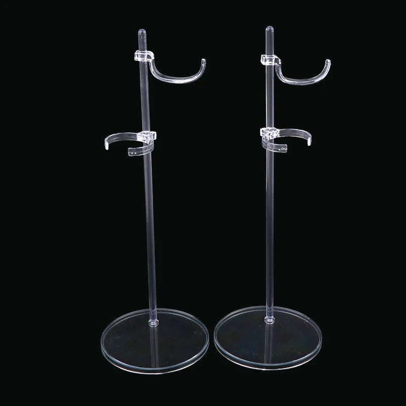 5Pcs Transparent Racks Mannequin Model Stand Doll Dress Support Doll Holding Stands Dollhouse Adjust Universal Doll Display Rack Vue