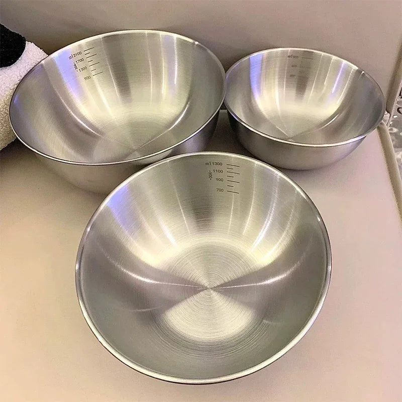 Stainless Steel Bowl Scale Cooking Baking Food Storage Large Capacity