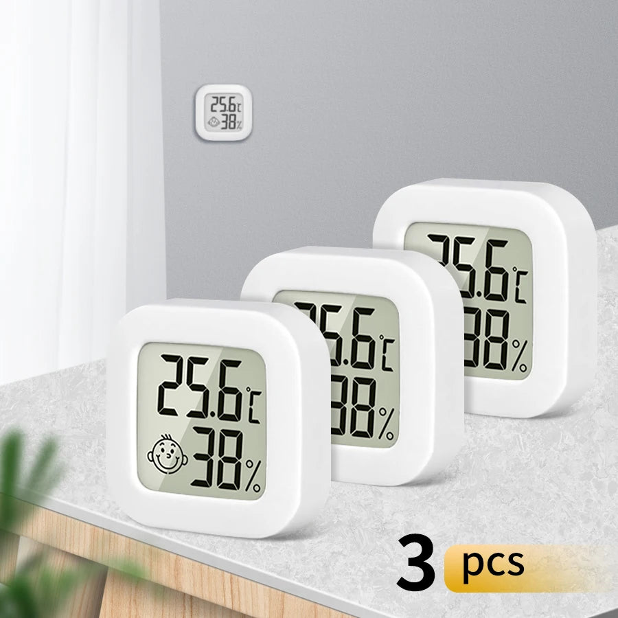 Mini Temperature Humidity Meter Sensor Digital LCD Thermometer Hygrometer Emoji Gauge Weather Station for Home Baby Room Indoor Vue