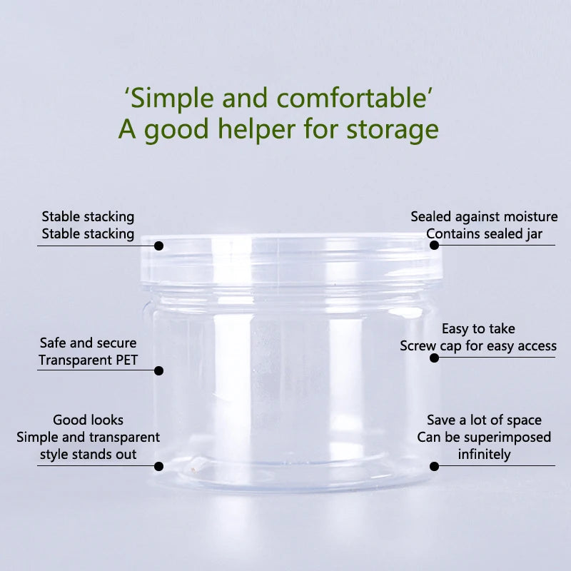 Clear Sealed Tank Jar Lid Circular Storage Bucket Cans Nut