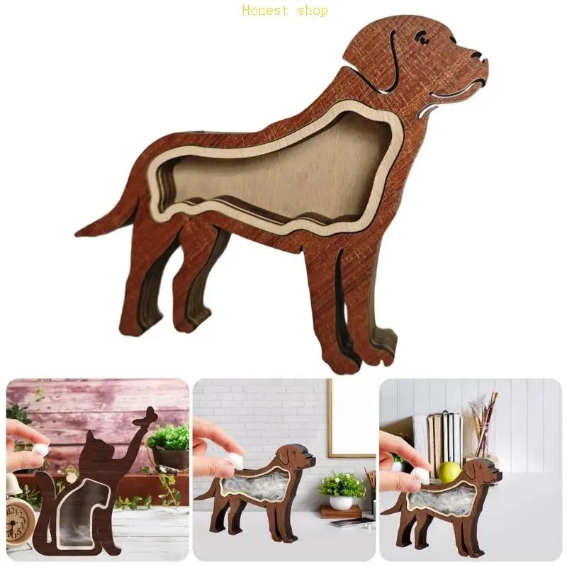 Personalized Wooden Pet Fur Keepsake Box | Cat & Dog Memorial Pet Keepsake Box Vue