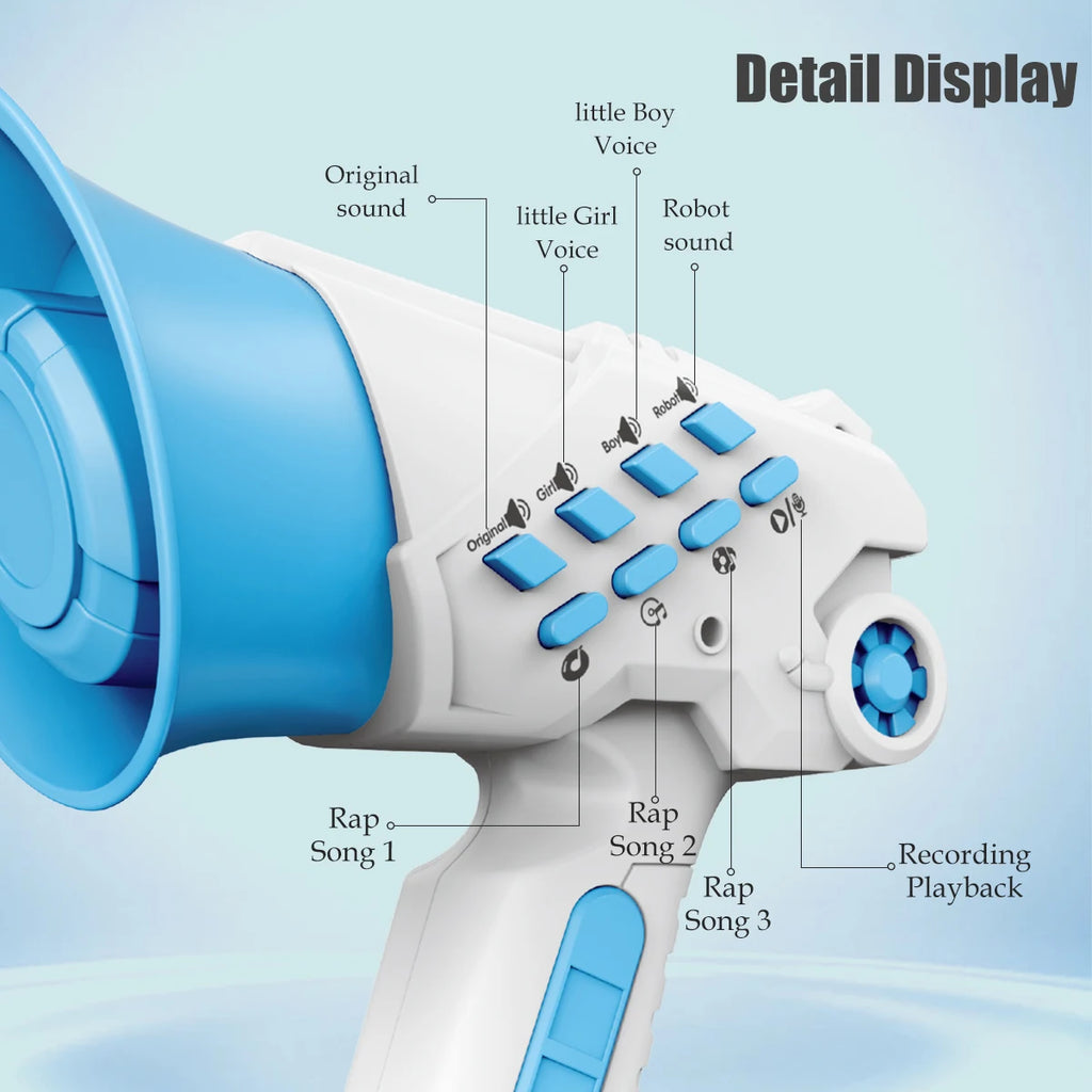 Portable Megaphone Speaker Siren Bullhorn Toys, Smart Multi Voice Changers Toy Funny Party Prank Handheld Loudspeaker Megaphone Vue