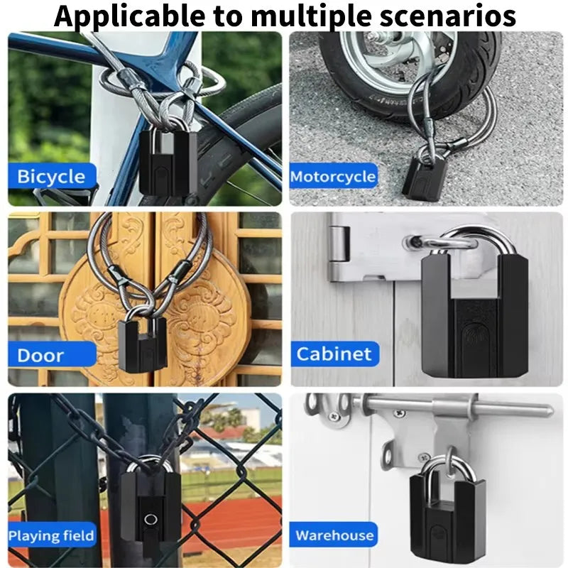 Smart Fingerprint Padlock Keyless Security Password Locker Anti-Theft TTLOCK/Tuya APP Controls Biometric Thumbprint Door Lock Vue