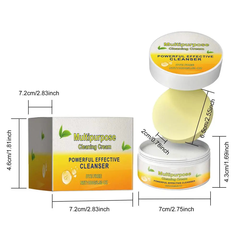 Multipurpose Cleaner Cream Powerful Decontamination Kitchen Paste Stain Remover Stain Polishing Cream for Kitchen Bathroom Vue A