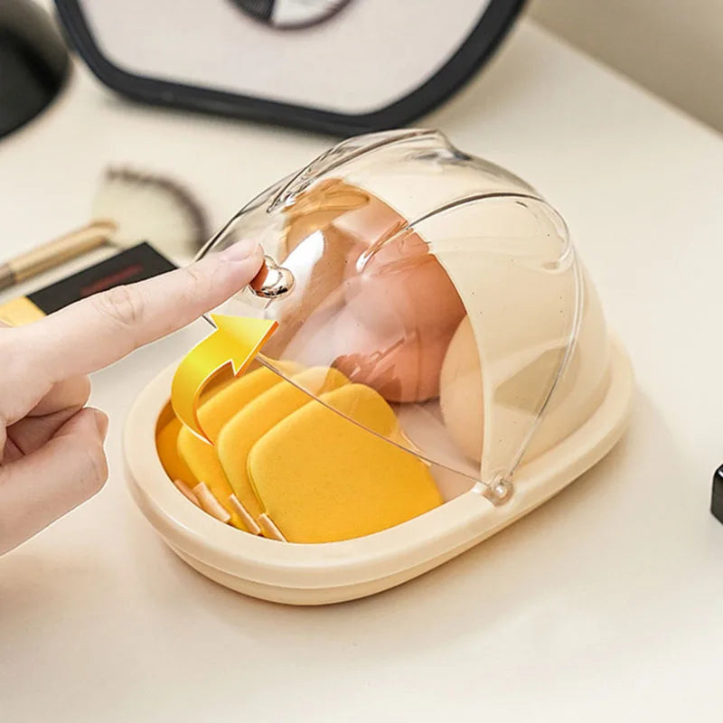 Makeup Sponge Holder Dustproof Cosmetic Egg Storage Box Powder Sponge Storage Box Make Up Blender Case Cosmetic Puff Holder Vue