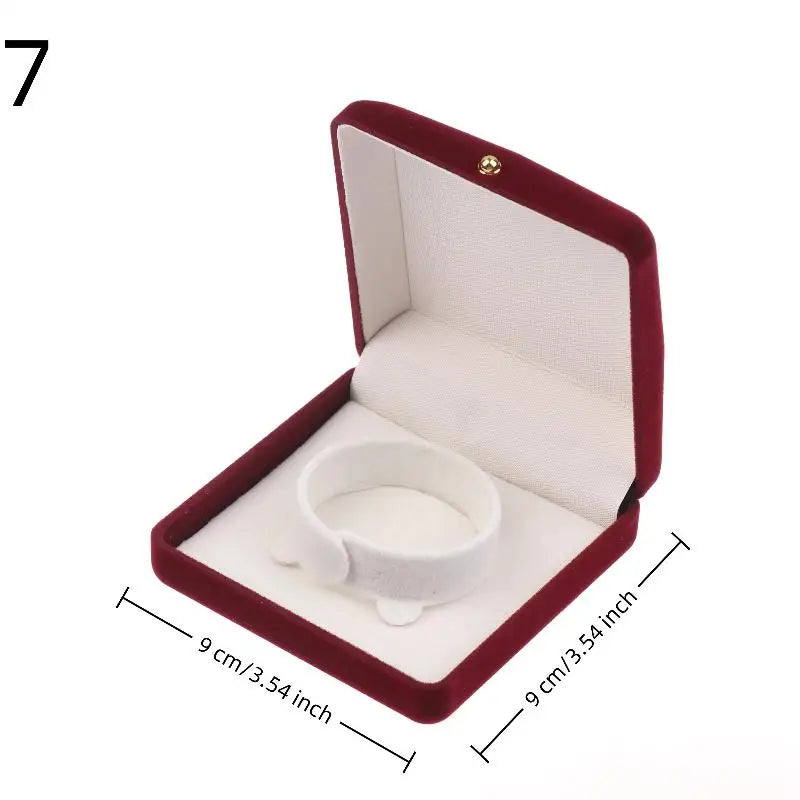 Flocking Gold Buckle Jewelry Box Pendant Ring Necklace Earring Bracelet Display Storage Box Luxury Feelings Packaging Box Vue 7