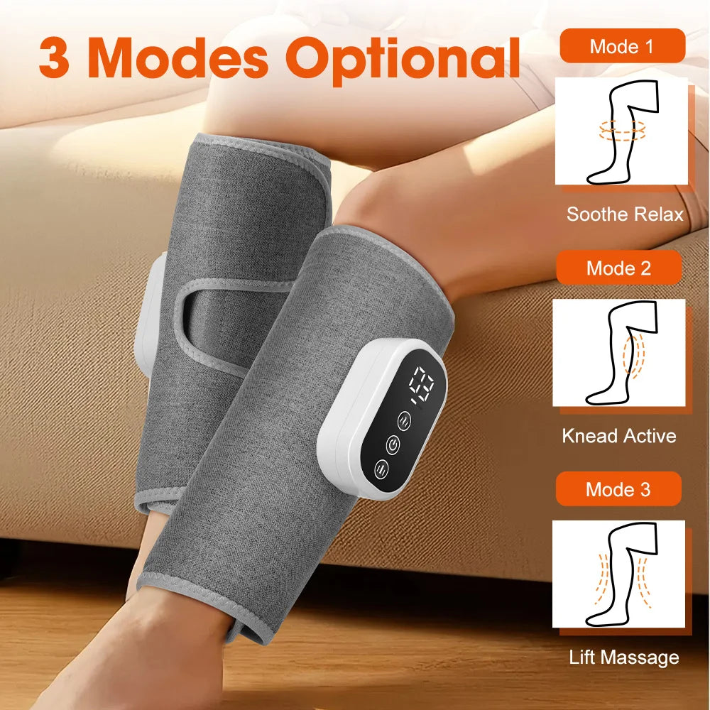 360° Air Pressure Heating Calf Massager Wireless Leg Massage 3 Mode Airbag Compresstion Relax Foot Calf Muscle Relieve Fatigue Vue
