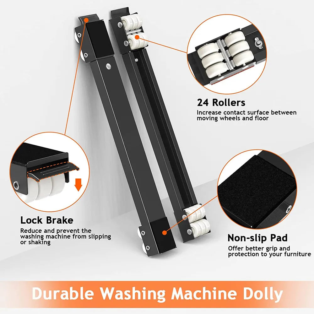 2pcs Washing Machine Stand Movable Adjustable Refrigerator Raised Base Mobile Roller Universal Bracket Wheel Dryer Pulley Holder Vue