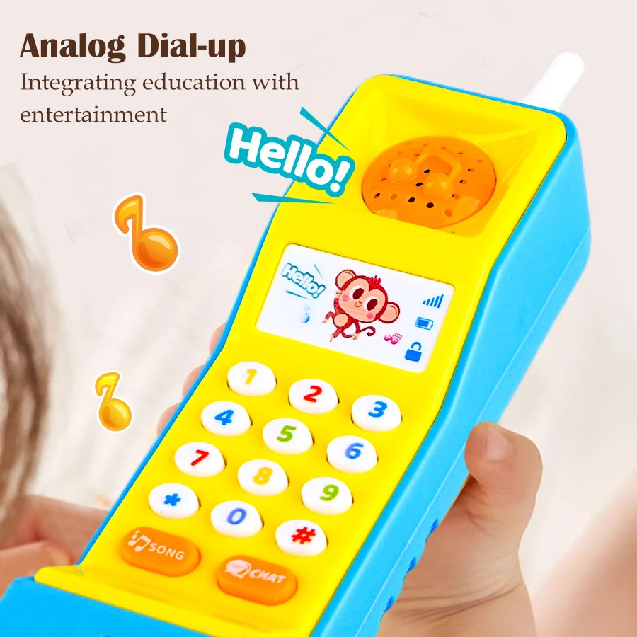 Mobile Phone Toys, Smart Phone Music Light Sound Pretend Play Baby Learning Smartphone Toy Gifts for Kids not include battery Vue
