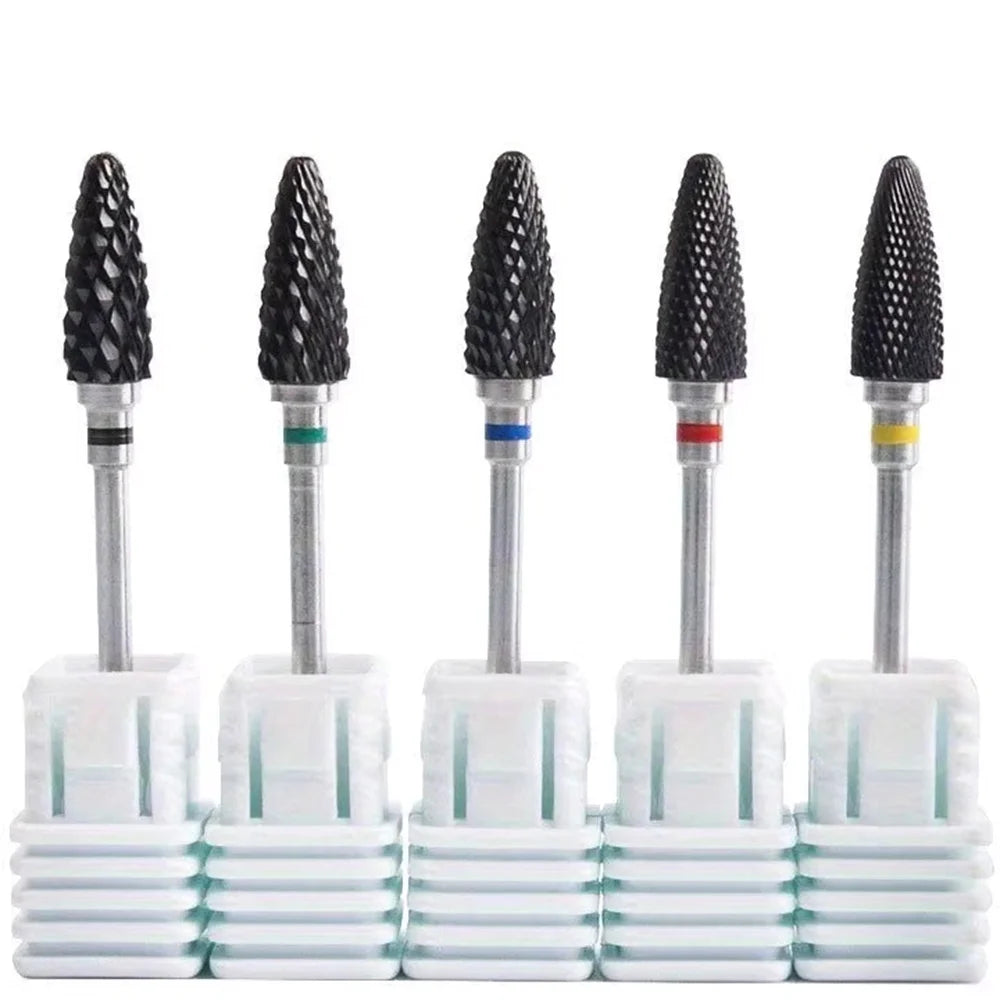 3/32 Safe Professional Black Ceramic Nail Drill Bits Nail Cleaning Polishing Head for Manicure Gel Polish Removal Vue