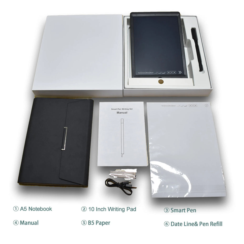 Notebook Digital Pen Smart Pen Writing Set Includes Smartpen Smart A5 PU Leather Notebook & Reusable Writing Tablet &amp Vue