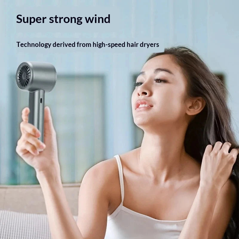 HOMEFISH Portable Handheld Fan USB Rechargeable Bladeless High-speed