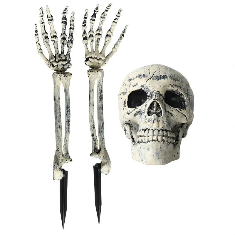 1/2/3pcs Halloween realistic skull hand arm Halloween party home garden lawn decoration haunted house horror props. Vue