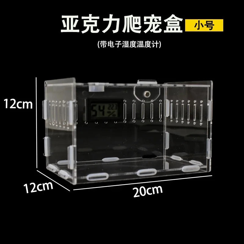 Transparent Acrylic Reptile Terrarium Enclosure For Geckos Lizards Snakes Desktop Table Display For Home Office Decor For Kids Vue