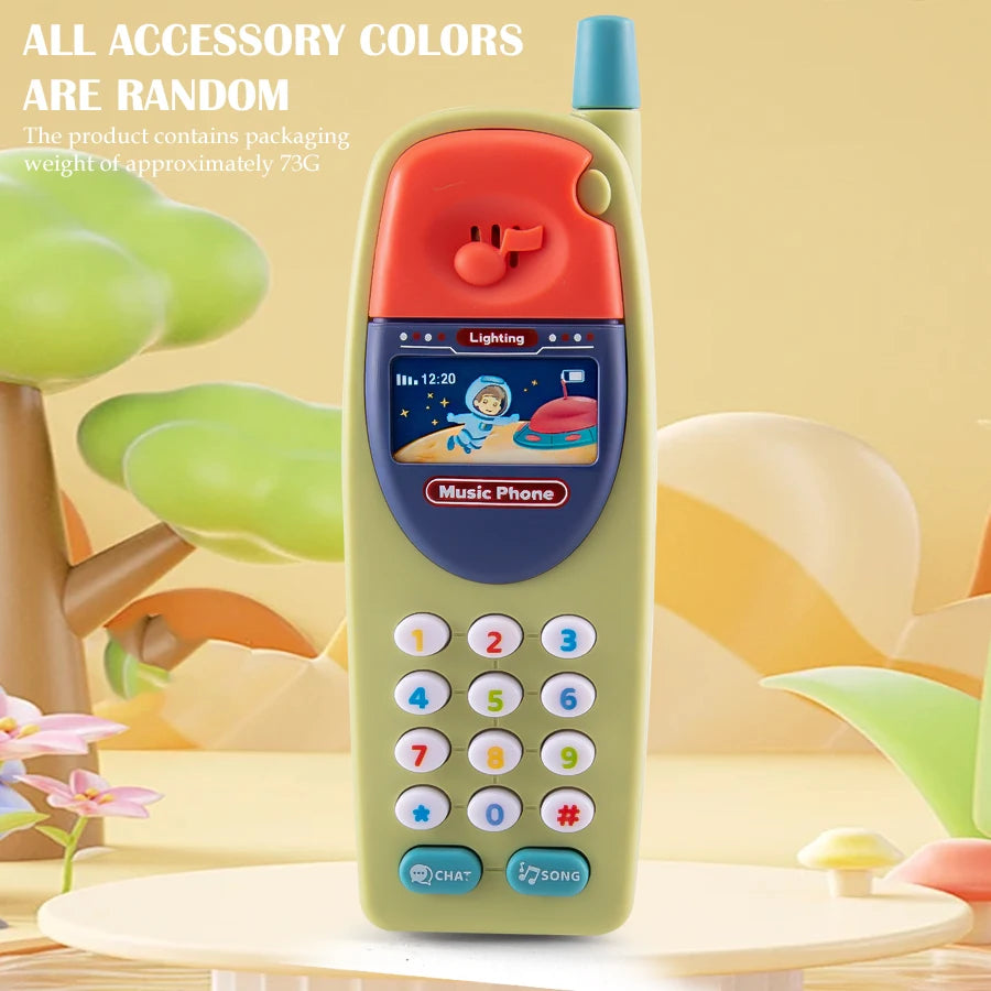 Play Phone Toys for Kids, Fun Music Simulation Phone Lighting Learning Cellphone Toy 4 Color Could Be Chosen Excluding Batteries Vue green