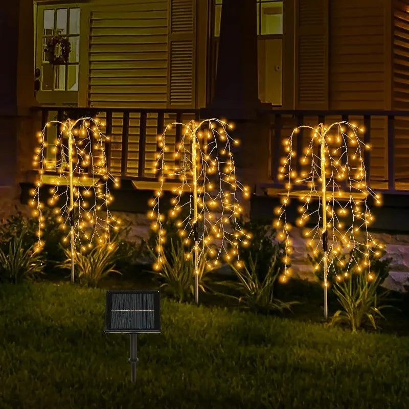 Outdoor Solar Garden Firework Lights LED Copper Wire Light Stake for Christmas Lawn Pathway Holiday Atmosphere Decoration Vue