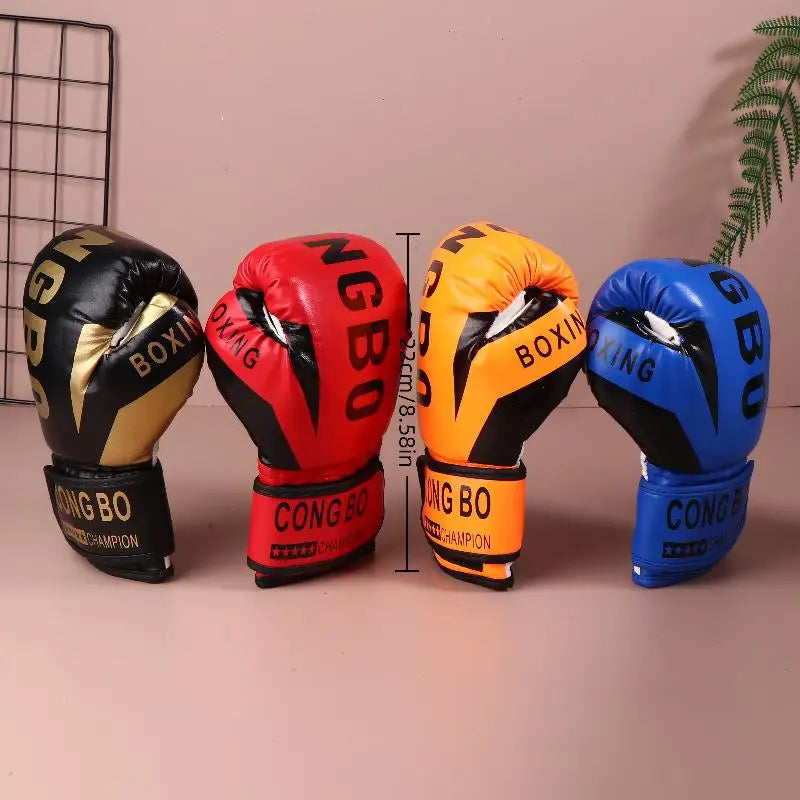Kids Professional Boxing Training Sparring Gloves PU Leather