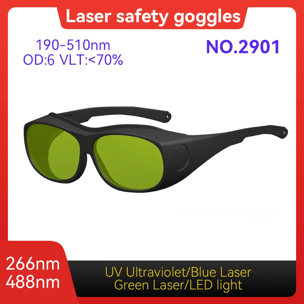 Laser Goggles ANSI Z87.1 Approved OD7+ 800-1100nm Impact-Resistant PA Frame Laser Lenses for High Power Fiber Laser Cutting Vue Model 2901 OD6