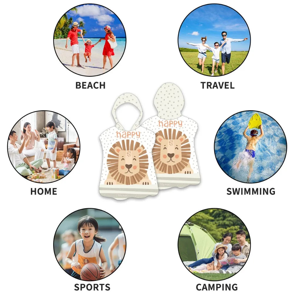 Microfiber Children's Bath Towel Printed Large Bathrobe Baby Beach Swimming Portable Absorbent Beach Towel Vue