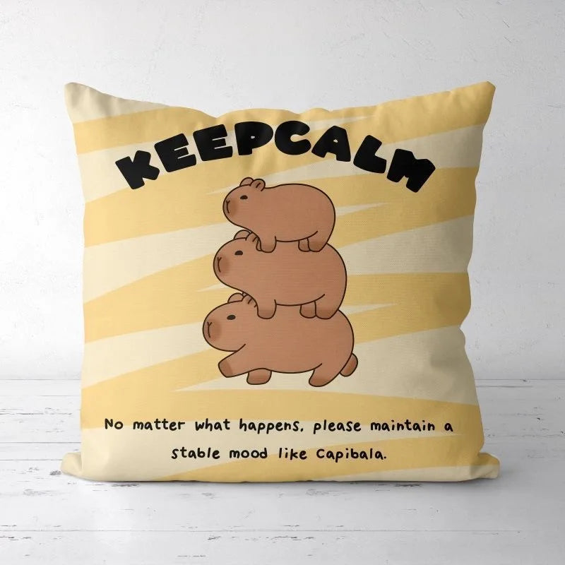 Cute Kapibara Capybara Cartoon Two-dimensional Pillowcase Children's Bedroom Sofa Cushion Cover Nap Pillow Cover Vue