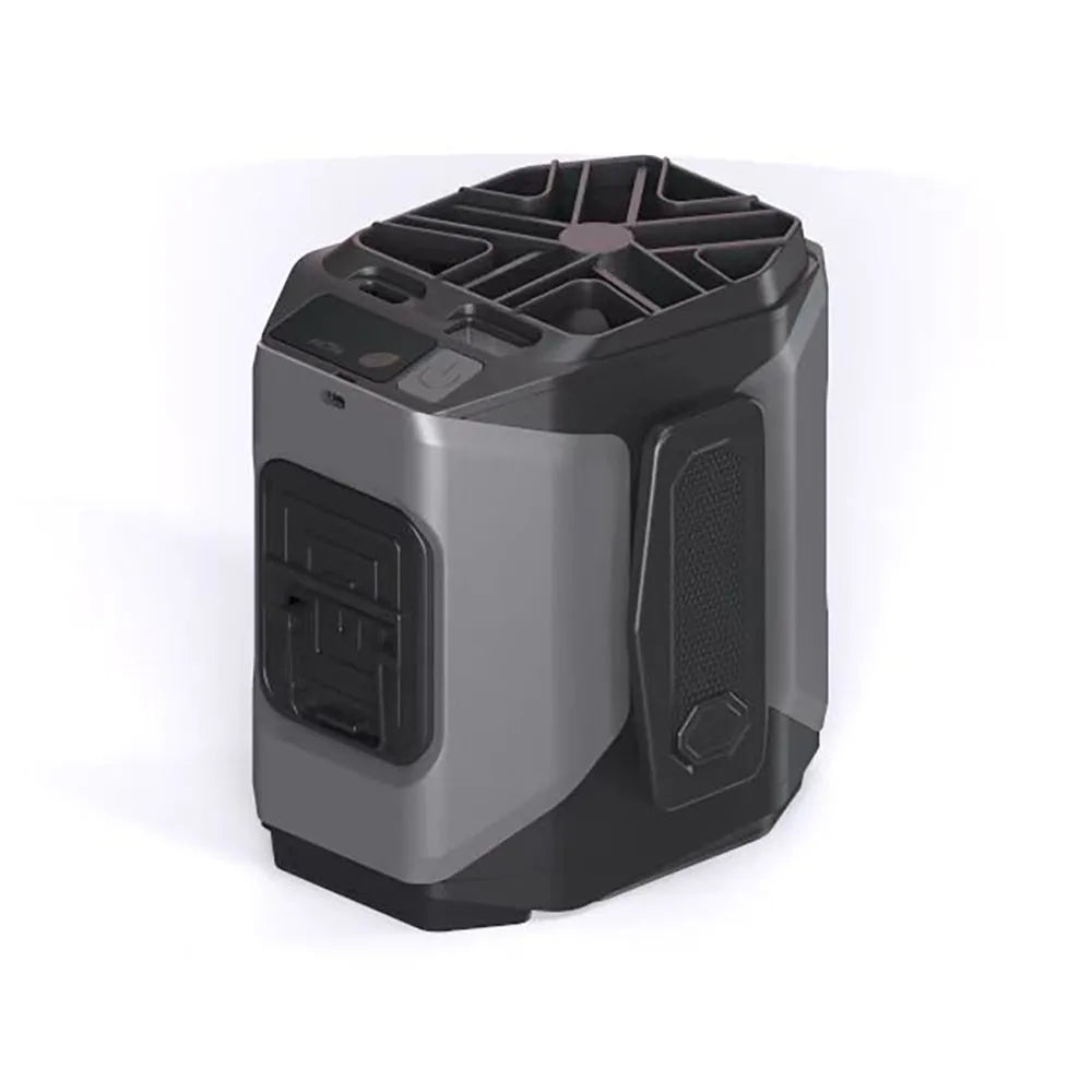 20000mAh Outdoor Portable Waist Fan USB Charging Neck Fan Strong Wind Belt Mobile Power LED Lighting for Sports Express Work Vue 10000mAh grey