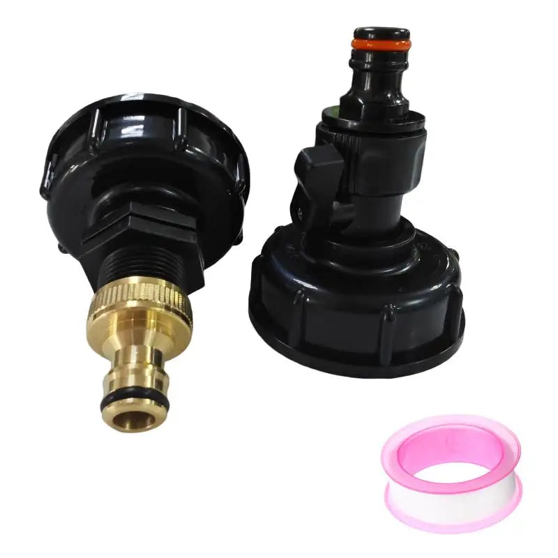 1 Set IBC Tank Valve Adapter 1 2 3 4 Inch Water Hose Connector with 60mm Coarse Thread for Reusable Liquid Storage Vue