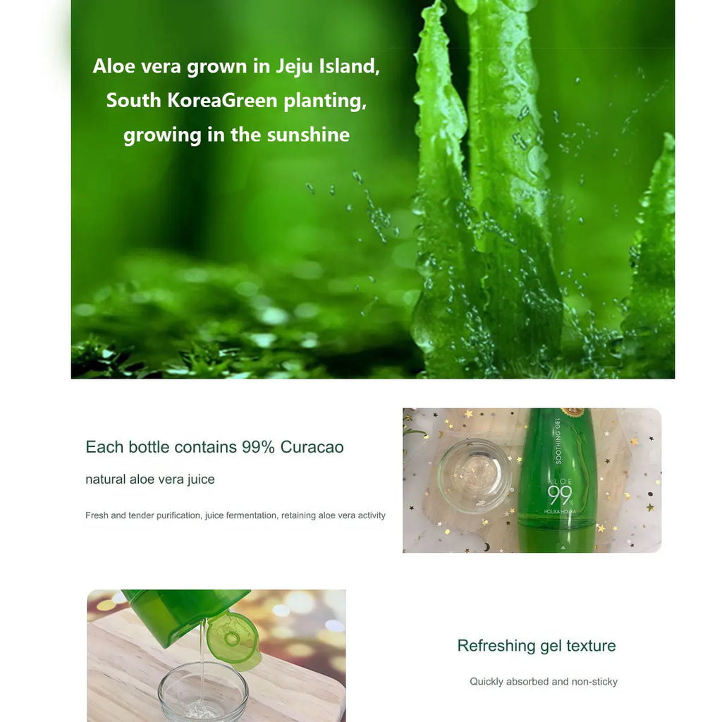 HOLIKA HOLIKA Aloe Soothing Gel,Soothing & Refreshing,Moisturizing & Lightweight,Fast-Absorbing,K-Beauty,Korean Makeup Vue