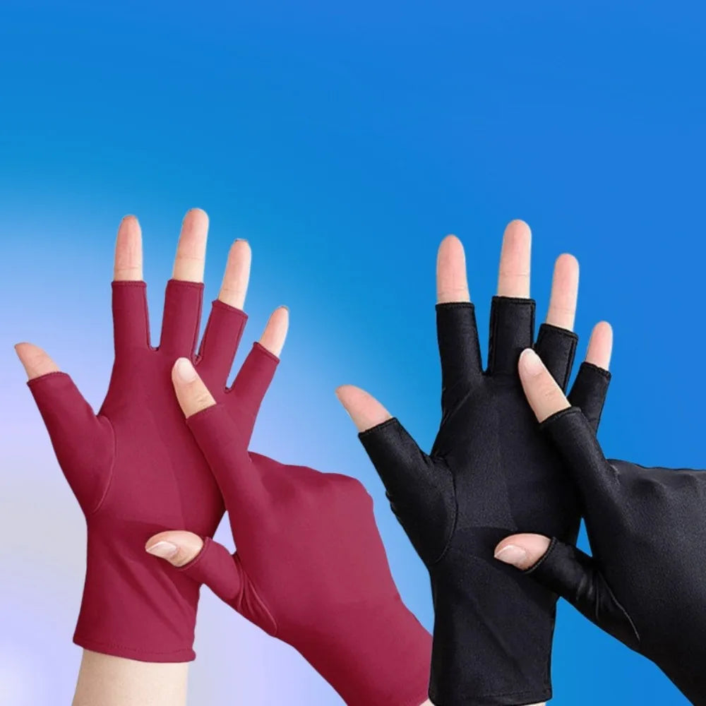 Half Finger Sunscreen Gloves Anti-UV Highly Elastic Riding Driving