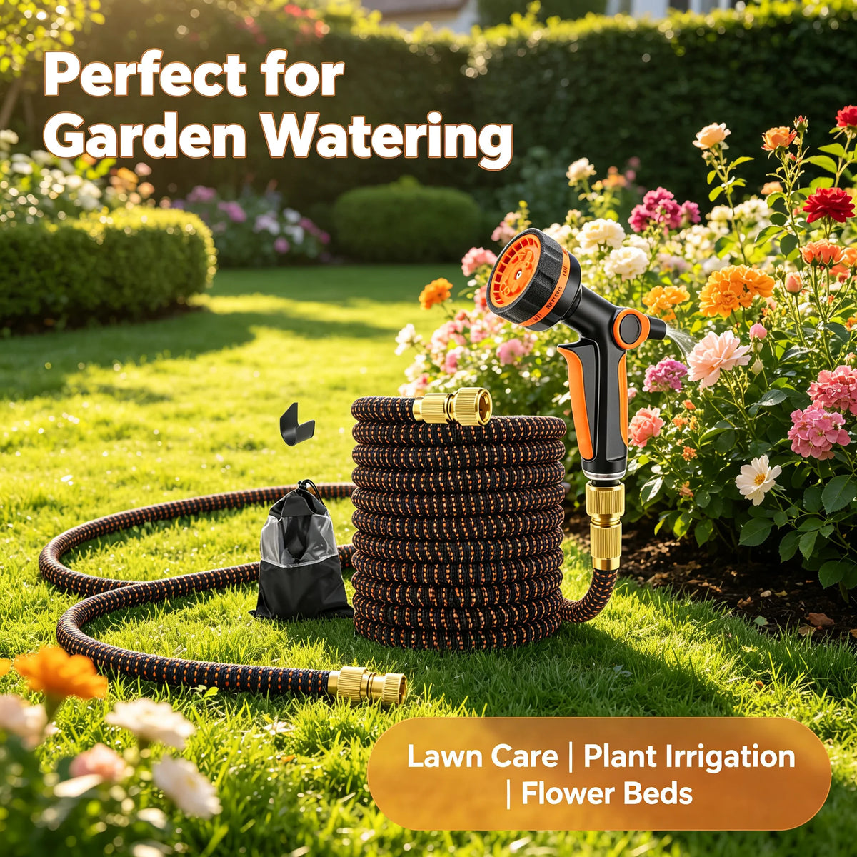 Expandable Garden Hose 50FT with 10 Spray Patterns Retractable Magic Water Hose Kit High Pressure for Car Wash Garden Watering Vue