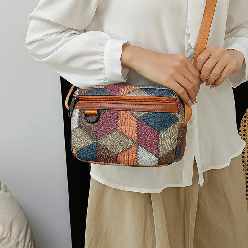Stylish Patterned Men's Crossbody Bag Daily Outings Compact