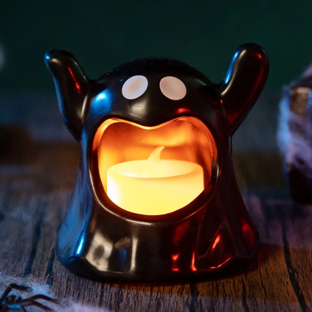 LED Light Halloween Decorations LED Candle Night Lights Portable Halloween Ghost Lamp Flameless Ornaments Halloween Ghost Candle Vue