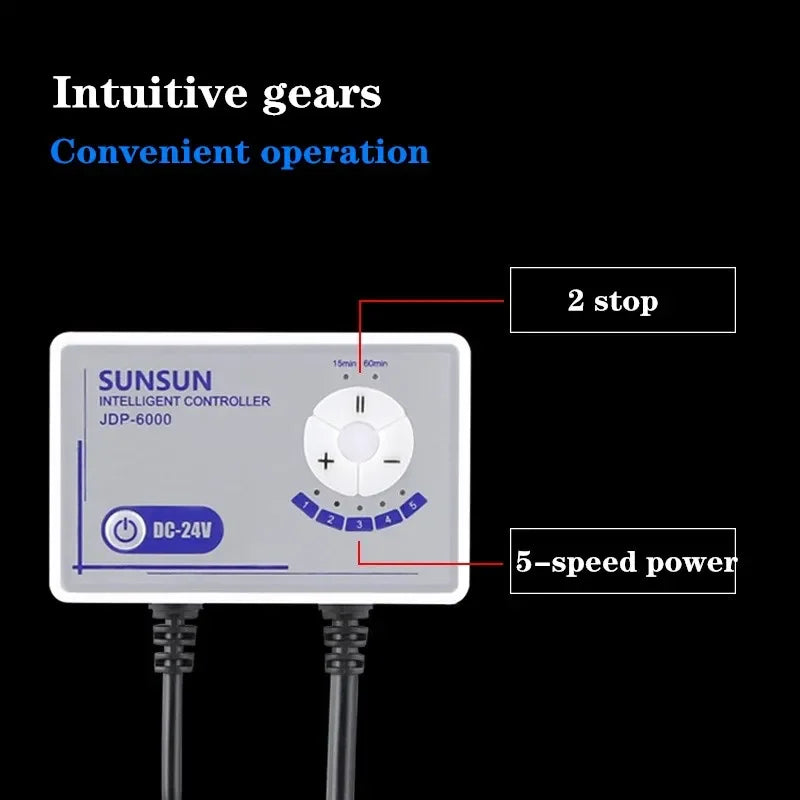 Aquarium Ultra-Quiet Submersible Pump Variable Frequency DC Water Pump with Controller Flow Adjustable Fish Tank Circulate Pump Vue