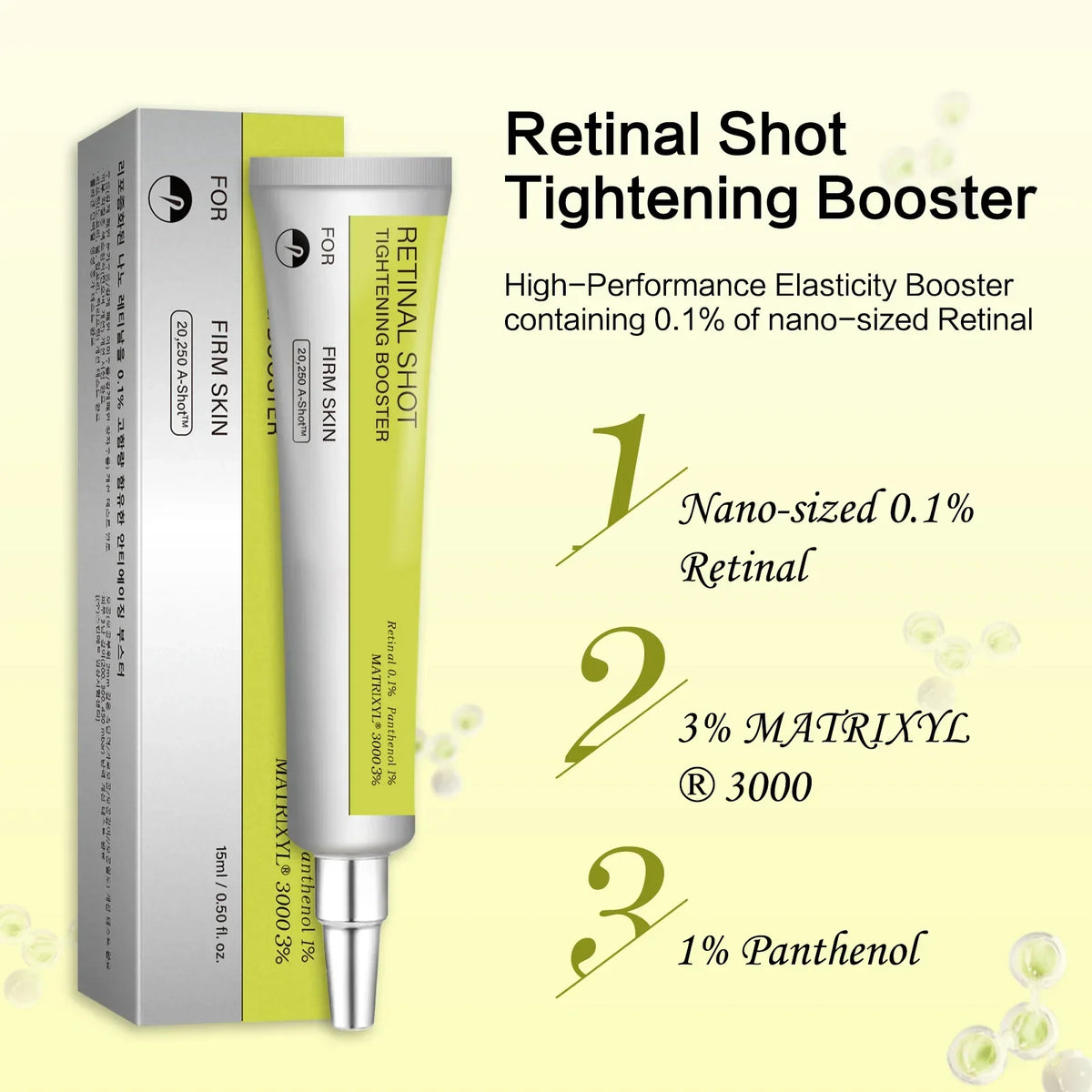 Anti-Aging Retinal Serum 15ml 0.1% Nano Retinal MATRIXYL 3000 Tightens Skin Fights Wrinkles Shrinks Pores Vue